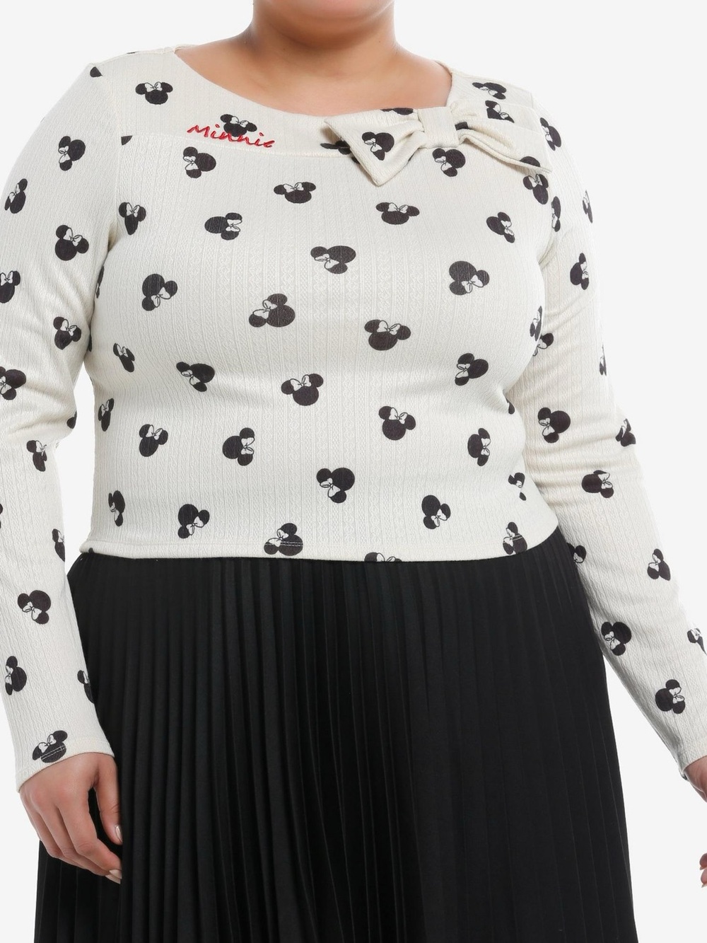 Her Universe Disney Cream Minnie Mouse Bow-Detail Long Sleeve Top - XL - Picture 5 of 5